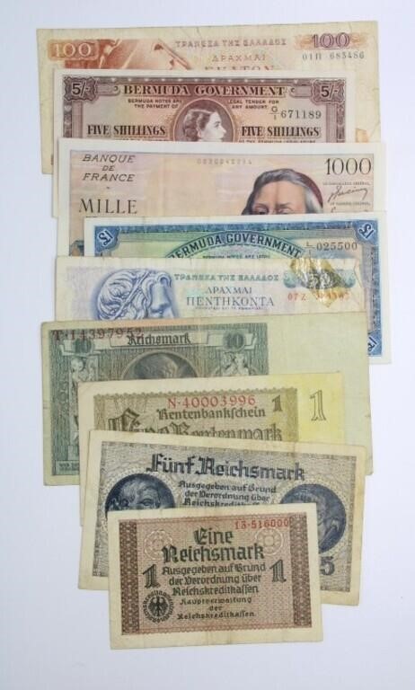 (9) VARIOUS FOREIGN CURRENCY NOTES