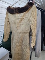 Vintage fur collar dress