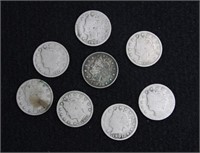 (8) V NICKELS INCLUDES 1902 FULL LIBERTY