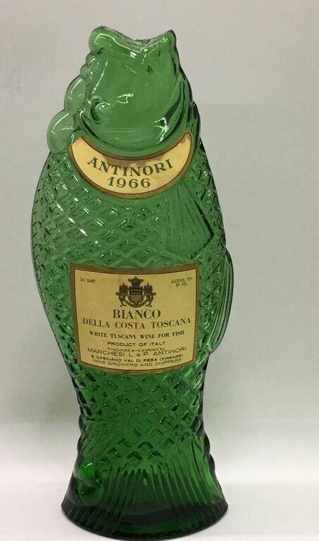 Antinori 1966 Green Glass Fish Bottle