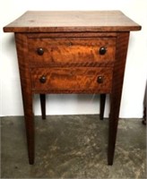 Early 1800's Mahogany End Table Square Legs