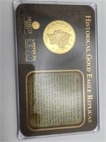 Historical Gold Eagle Replica Coin In Case