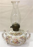 Oil Lamp With Porcelain Base