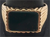 10k Gold And Bloodstone Ring