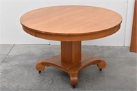 Beautiful Oak 48" Round Pedestal Dining Table Plus