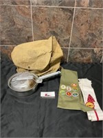 Boy Scouts bag , dinner set, and sashes