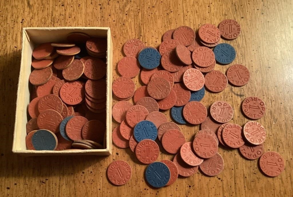 Blue and red ration tokens