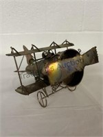 Vintage Copper Metal Musical Airplane