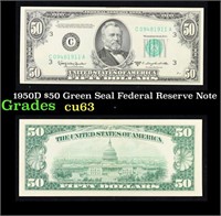 1950D $50 Green Seal Federal Reserve Note Grades S