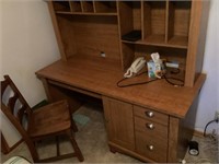 Computer desk with hutch and chair
