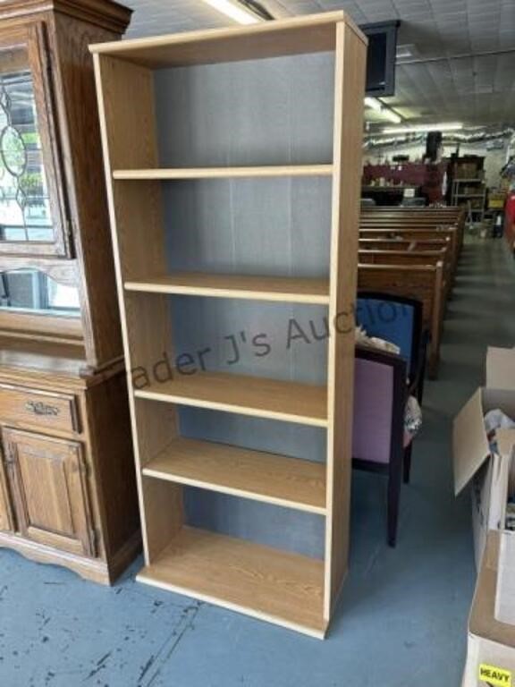 5 Shelf Oak Finish Bookcase