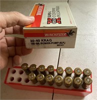 Winchester 30-40 KRAG ammo, --nearly full box