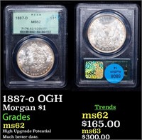 PCGS 1887-o Morgan Dollar OGH 1 Graded ms62 By PCG