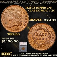 ***Auction Highlight*** 1828 13 Stars Classic Head