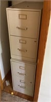 Two 2-drawer metal file cabinets
