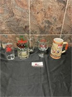 Budweiser steins and glasses