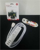 New Heavy Duty 3 Outlet tap, 6 ft white extension