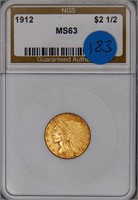 1912 $2.50 Indian Gold NGS MS63