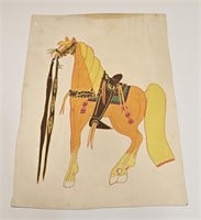 VINTAGE HORSE PAINTING UNSIGNED