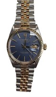 ROLEX BLUE FACE DATEJUST SS AND 14K JUBILEE 36MM