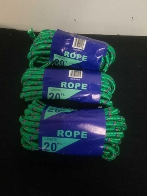 Three new 20 ft all-purpose ropes
