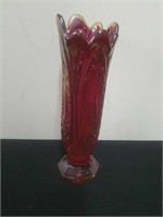 Vintage 10.5 in Indiana glass amberina vase