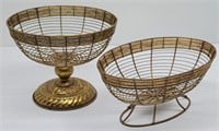 (2) Unique Decorative Metal Fruit Baskets
