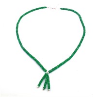 APPR $1850 Emerald Necklace 88 Ct 925 Silver