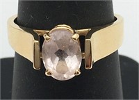 14k Gold Ring With Large Clear Stone