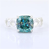 APPR $2000 Moissanite Ring 2.5 Ct 925 Silver