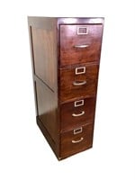 4 Drawer Wood Globe Wernike File Cabinet