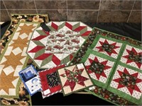 Quilted table toppers and runner