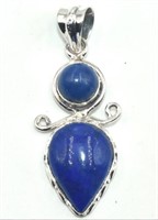 925 Sterling Silver 11.35 cts Lapis Pendant
