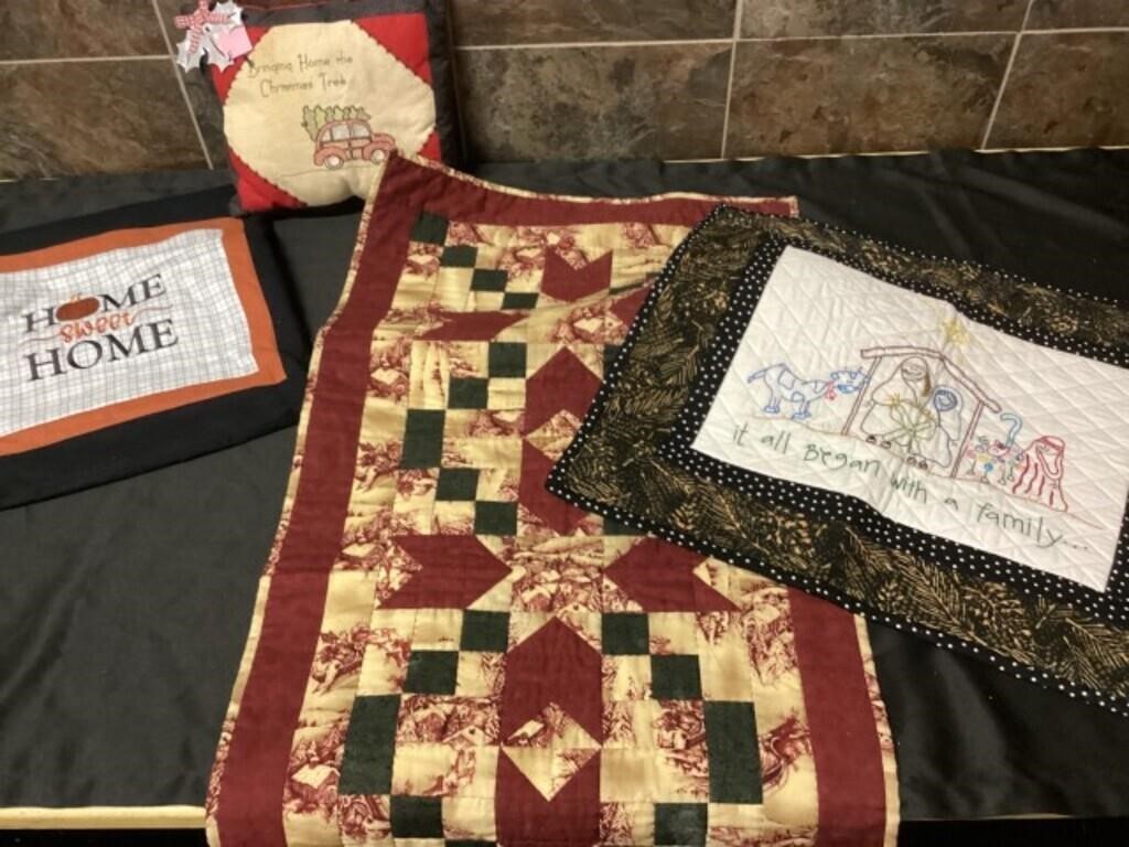 Quilted runner and table topper