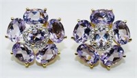 Gold Plated 9.90 cts Amethyst Earrings