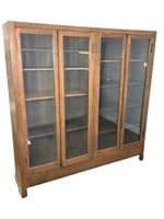 4 Door Oak Bookcase w Wood Shelves