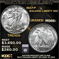 ***Auction Highlight*** 1947-p Walking Liberty Hal