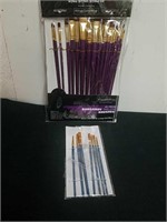 25 piece value pack burgundy taklon paintbrushes