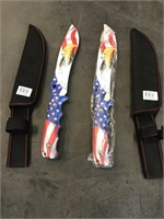 2 American Eagle Fixed Blade Bowie Knives