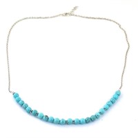 5mm Turquoise Gemstone Chain Necklace 925 Silver