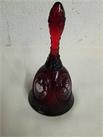 Vintage ruby red Fenton hand-painted with white
