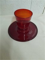 7X 4.75 in possibly vintage red glass decor