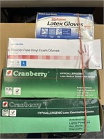 4 boxes of various sized latex gloves