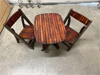 Children’s bamboo table and chairs set