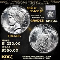 ***Auction Highlight*** 1926-d Peace Dollar 1 Grad