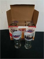Six Indiana glass 15 oz Budweiser Clydesdale