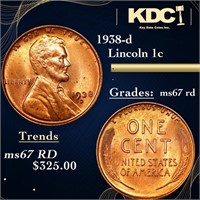 1938-d Lincoln Cent 1c Grades GEM++ Unc RD