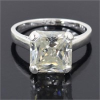 APPR $3750 Moissanite Ring 4 Ct 925 Silver