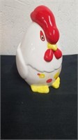 7-in decorative ceramic hen / rooster piggy bank