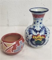 6 in possibly Talavera or tolona Mexican pottery